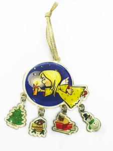 Personalizado Popular Pequeño patrón de dibujos animados de acero varios diseños Colgante con cúpula de epoxi Adorno de Navidad para el festival - Product Image 5