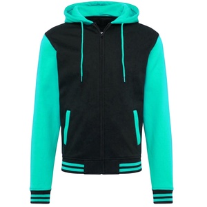 เสื้อฮู้ดซิปผู้ชาย ผ้าโพลีเอสเตอร์/คอตตอน ลายทางสองเส้น สไตล์วาร์ซิตี้ ซิปหน้า กันลม ระบายอากาศได้ดี - Product Image 5