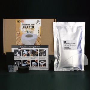 Kit de Manualidades para Hacer un Portavelas de Concreto con Diseño Geométrico Moderno - Product Image 4