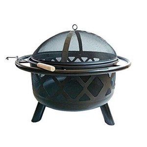 Круглая стальная кастрюля для огня из черной кортеновой стали, наружная кастрюля для огня, кастрюля для вечеринок