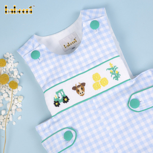 Pelele de Lujo Personalizado para Bebé Niño con Bordado a Mano y Cierre de Botones - Venta al por Mayor OEM BB2760 - Product Image 3