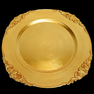 Placa de carga moderna chapada en oro, Plato decorativo de metal sólido para boda, vajilla, platos a la venta - Product Image 6