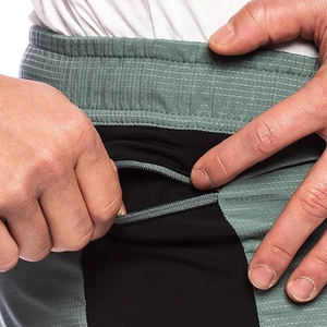 กางเกงขาสั้น2024สำหรับผู้ชายกางเกงขาสั้นผ้าย้อมสีเรียบดีไซน์ลายทางปักโลโก้ตามสั่ง - Product Image 3