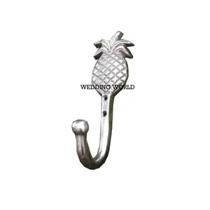 Pineapple Shape Silver Plated Metal Hook Wall Decorative Classic New Stylish Handmade Top Selling Home Use Luxurious Metal Hook