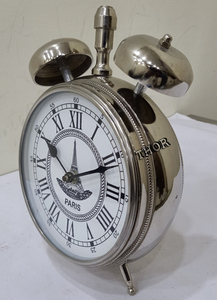 Horloge de Table en argent, ajustable, avec alarme de réveil, finition argentée, pour le bureau, la maison, le salon, décoration de la maison - Product Image 6