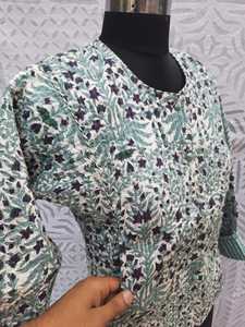 Vestes en tissu imprimé à la main de haute qualité avec manches longues matelassées en coton et poches avant Vestes décontractées chaudes pour femmes pour l'hiver - Product Image 3