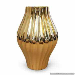 Florero de aluminio de metal blanco y dorado de diseño moderno para decoración navideña de mesa - Product Image 4