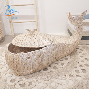 Handmade Whale Water <b>Hyacinth</b> Storage <b>Basket</b> - Product Image 3