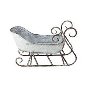Customizable Rustic <b>Christmas</b> Decoration Sleigh Modern Antique Style Galvanized Metal <b>Box</b> Packed - Product Image 2