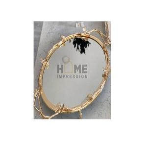 Bandeja de manijas de hojas de lujo de Metal martillado grande ovalada con estilo moderno Bandeja de diseño elegante con ramas Bandeja de hojas al mejor precio - Product Image 3