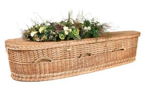 Ataúd de Mimbre y Ratán Marrón Económico y Duradero para Adultos, con Capacidad de 220 Pulgadas Cúbicas, para Entierros y Artículos Funerarios - Product Image 3