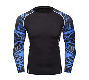 Haute qualité personnalisé sublimé Compression à manches longues hommes Rash Guard MMA personnalisé Sublimation Arts martiaux Rush Guard - Product Image 2