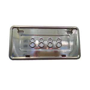 En relieve de número de placa de logotipo personalizado de aluminio del coche placa con marco - Product Image 5