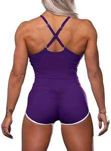 Tiktok-Conjunto de sujetador y pantalones cortos deportivos para mujer, ropa deportiva para gimnasio, entrenamiento al aire libre - Product Image 6