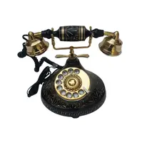 רטרו ישן נושן נחושת ופליז בציר סגנון טלפון דקורטיבי עתיק טלפון