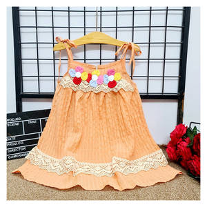 Verano niñas pequeñas Floral niños ropa vestido algodón niñas vestidos para exportación a granel - Product Image 1