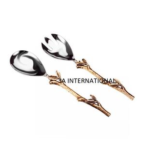 Accessoires de table en métal, couverts de cuisine avec manche plaqué or, ensembles de cuillères, couverts, décoration de table, appareil décoratif - Product Image 1