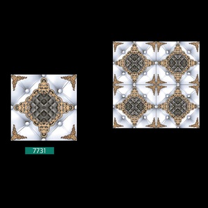 Crème et brun surface brillante carreaux de sol en porcelaine polie 40x40cm - Product Image 3