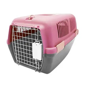 Großhandel dog cage net-Umwelt freundliches Material Hund und Katze kleine tragbare Box Haustier Reise käfig zum Verkauf mit Boden netz