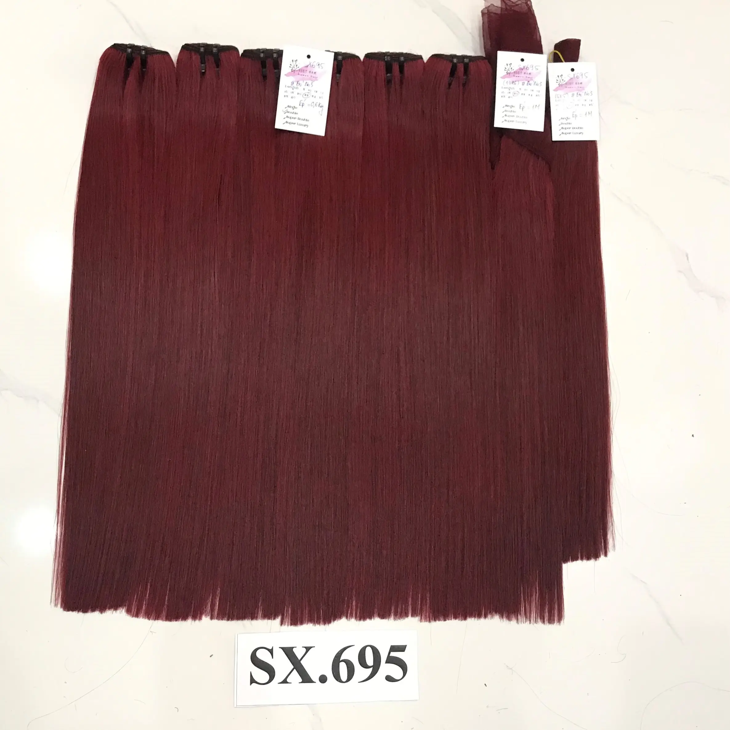 Factory Price Super Double Drawn Red Bone Straight Hair Extension Soft & Smooth Made From Raw Human Hair