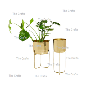 Maceta de aluminio de diseño clásico de color dorado con soporte para decoración de hogar y jardín a los mejores precios - Product Image 5