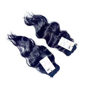 Pelo humano ondulado natural indio natural Temple, pelo humano natural alineado con cutícula vietnamita - Product Image 3