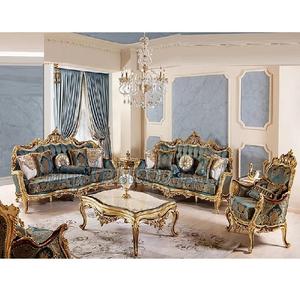 Juego de Sofás Europeos de Lujo con Tallado Pesado, Muebles Reales Indios, Juego de Sofás de Lujo, Decoración de Hogar de Lujo, Muebles para Sala de Estar - Product Image 1