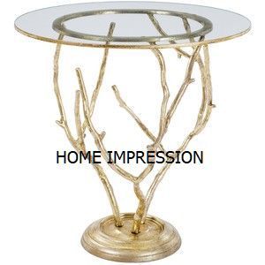 Wholesale Suppliers of Vintage Metal Leafs Pattern Designer Marble Base <b>Side</b> <b>Table</b> and Coffee <b>Tables</b> in Competitive Prices - Product Image 3
