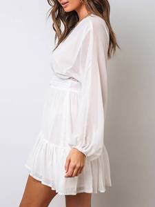 ชุดบิกินี่เซ็กซี่สุดฮอตสำหรับผู้หญิง,ชุดคลุมชายหาดชุดเดรสแขนยาวคอลึกคอวีขนาดใหญ่พิเศษสำหรับฤดูร้อนใหม่ปี2021 - Product Image 4