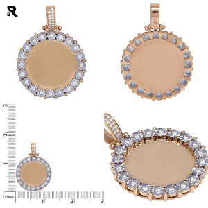 0.26 CT à 7.92 CT personnalisé personnalisé photo médaillon chrétien jésus diamant plaqué or pendentif breloque - Product Image 4