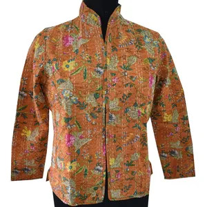 Nhà Sản Xuất Ấn Độ Handmade Jacket Và Coat Bông Kantha Khâu Reversible Coat Jacket Cho Phụ Nữ