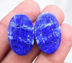 Pendientes personalizados de lapislázuli y Ojo de Tigre, piedra Intarsia, con perforaciones delanteras, cuentas colgantes - Product Image 2