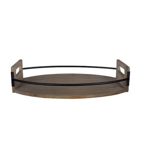 Plateau de service à dessert en fer et en bois fait à la main forme personnalisée plateau de service à dessert pour les meilleures ventes - Product Image 1