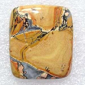 Pierre précieuse en jaspe Maligano, forme rectangulaire, cabochon uni, hauteur de 6 mm, qualité naturelle, certifiée par un tiers, sans trou - Product Image 2