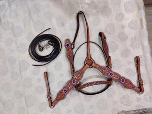 Y & Z Juego de Riendas de cuello de pecho de cuero de alta calidad y calidad superior Sillines occidentales Precio al por mayor Uso ecuestre de caballos - Product Image 4