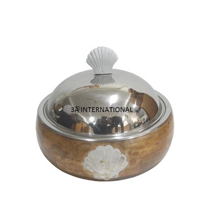 Classique élégant martelé Design pot en bois fournitures alimentaires casserole servant chauffe-plats vente chaude Hotpots vente d'usine - Product Image 5