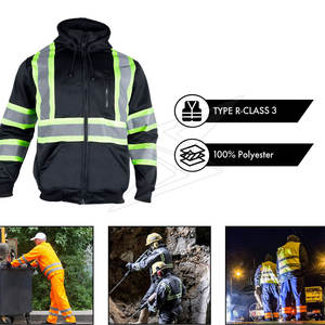 Veste de sécurité imperméable ANSI classe 2 haute visibilité réfléchissante avec logo personnalisé flash LED pour hommes - Product Image 6