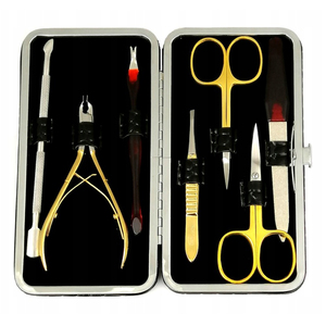 Kit de Manicura y Pedicura de Acero Inoxidable con Estuche de Cuero Sintético Rojo, 5 Piezas, Lima de Uñas, Tijeras y Cortaúñas Afilados 2026 - Product Image 4