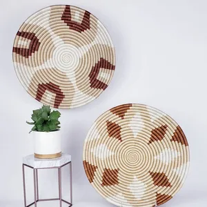 TienPhong artigianato decorazione africana di alta qualità decorazione In Rattan di vimini piatto di alghe appeso decorazione da parete Made In Vietnam