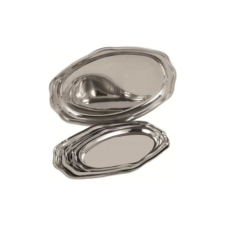 Stainless Steel Dinner Plate Oval Fish Plate Cheap Charger Plate