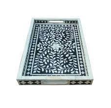 Indian Handmade Natural Bone Inlay <b>Tray</b> Eco-Friendly Dishwasher Safe Commercial Grade Restaurant Use Table <b>Serving</b> <b>Trays</b> Hot - Product Image 4
