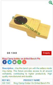 Ring Clamp Holder on Drilled <b>Bench</b> Pin GS 1343 for Jewelry <b>Tools</b>-Jewellery <b>Tools</b> - Product Image 2