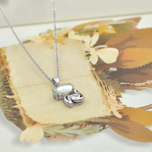 Collier pendentif romantique en argent sterling 925 avec zircon blanc pour mariage et anniversaire-Design unisexe - Product Image 4