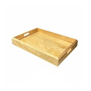 Plateau de nourriture en bois de conception classique avec poignées en fer plateau de service à Dessert de taille personnalisée de la plus grande qualité en Inde - Product Image 2