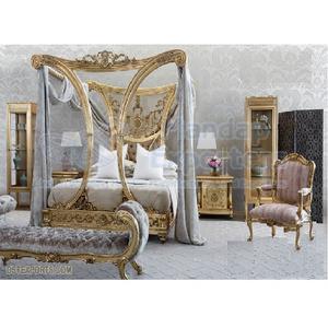 Canopée luxueuse en bois sculpté, meuble pour la chambre à coucher, King/Queen, à quatre affiches, offre spéciale - Product Image 1