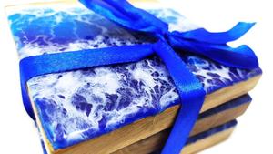 Resina epoxi posavasos con océano efecto de regalo decorativo - Product Image 2