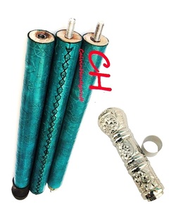 Bastón de madera con mango de latón náutico, bastón de cuero verde en relieve, bastón antiguo hecho a mano. Regalo del Día del Padre - Product Image 4