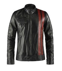 Couleur noire Peau D'agneau Zip de Fermeture Unisexe Moto Motard Veste disponible dans toutes les Couleurs Fabriqué Au Pakistan - Product Image 1