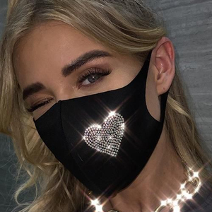 HERMOSOS ACCESORIOS NUEVOS PARA CARA-CON FORMA DE CORAZÓN-BORDADO CON CUENTAS DE CRISTAL, TRABAJO DE PIEDRA DE CRISTAL @ 2024 - Product Image 1