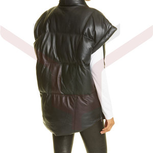 Wholesale Seasonal Winter Hooded Crop Jacket Hollow Straps Hotsale Sleeveless <b>Tie</b> up Tops Jacket Coat Ladies Puffer Jacket - Product Image 2